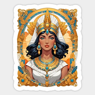 Cleopatra Queen of Egypt retro vintage floral design Sticker